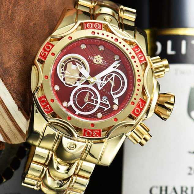 Relógio de Metal impecível fita aço Inver relógio masculino INVIC britânico grande mostrador pulseira de aço relógio de