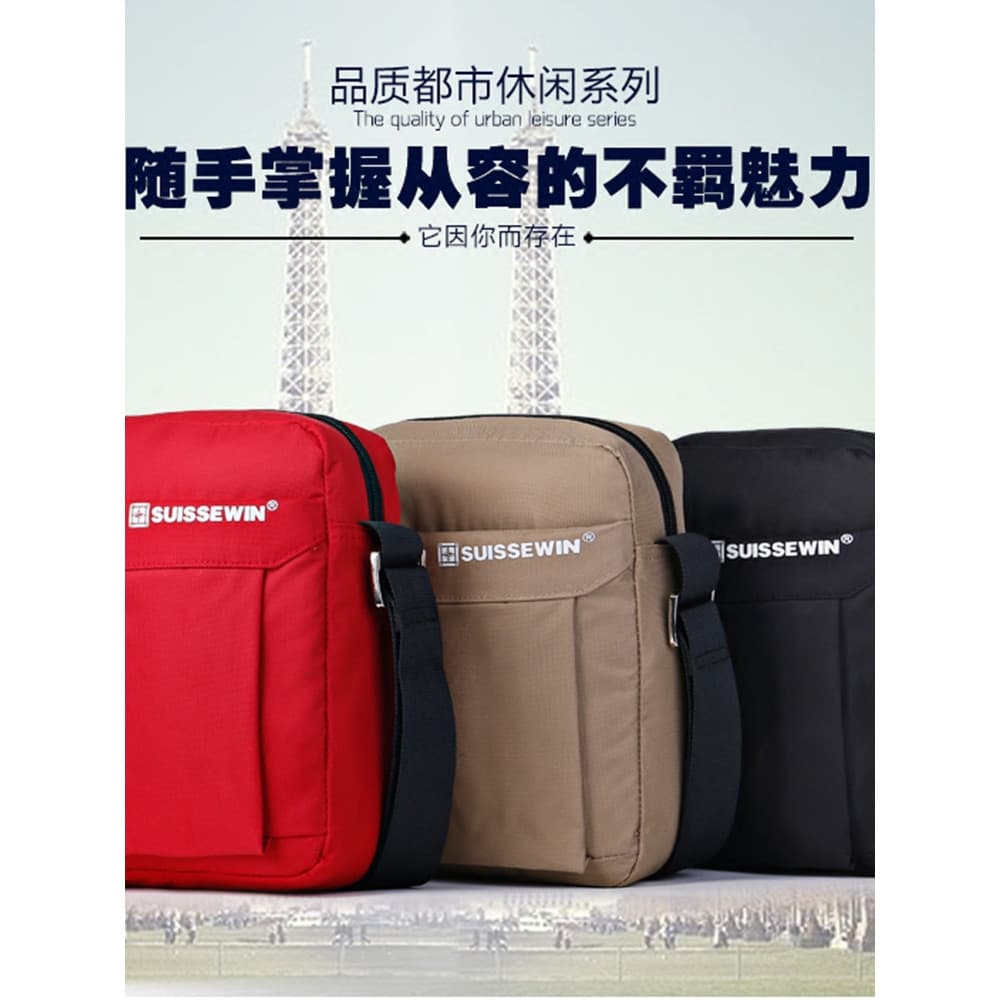 SUISSEWIN Bolsa Masculina Faca do Exército Suíço Bolsa Mensageiro de Ombro Estilo Horizontal Bolsa Mensageiro de Estudan