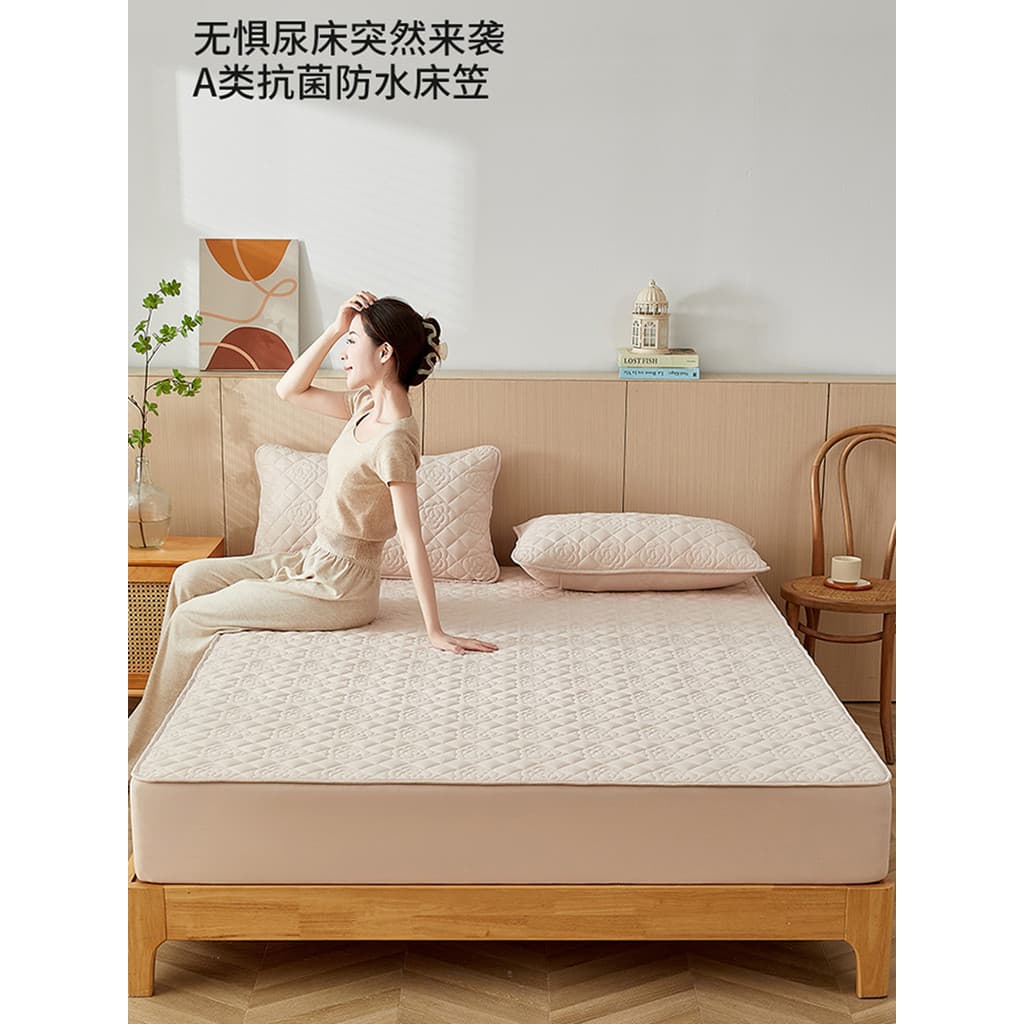 MUJI lençol acolchoado engrossado 2025 novo quatro estações Universal colchão capa protetora à prova dwaterproof água co