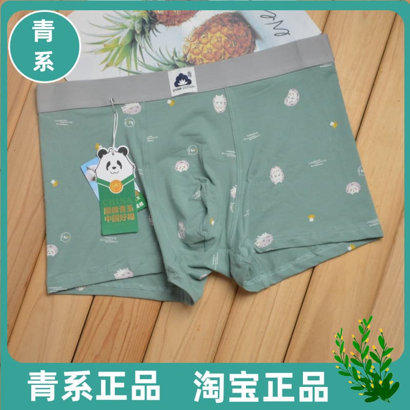 Cueca azul masculina de meia-idade, Shorts criativos para jovens, estudantes universitários do ensino médio, algodão pur
