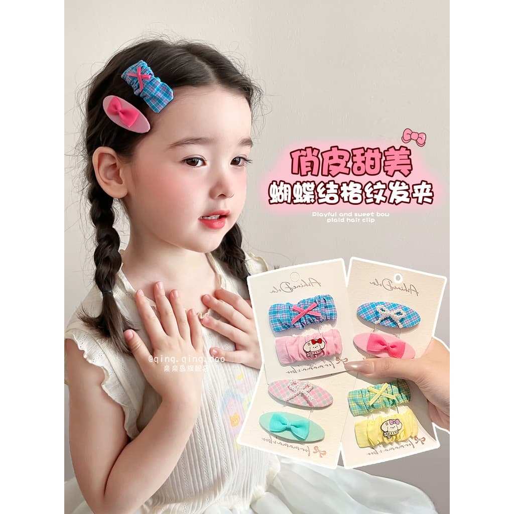 Crianças versão coreana tecido grampo de cabelo 2026 novo estilo High-End Hairpin menina franja clipe testa clipe latera