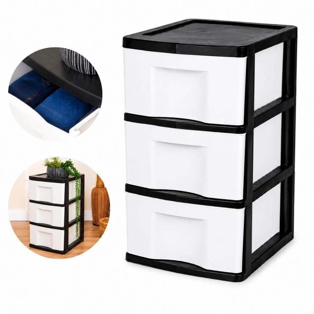GAVETEIRO 3 GAVETAS MULTIUSO BRANCO ORGANIZADOR ARMARIO PLASTICO RESISTENTE ESCRITORIO LAVANDERIA GRANDE