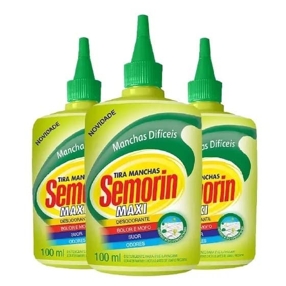 Semorin Maxi Tira Manchas Dif�ceis 100ml Suor, Mofo, Bolor 3 unidades