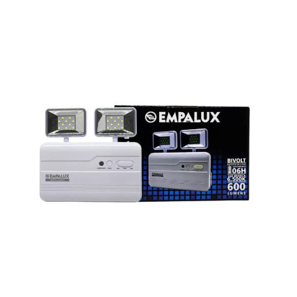 Luminária De Emergência 2 Faróis 4w 20 Leds Branca Fria Empalux