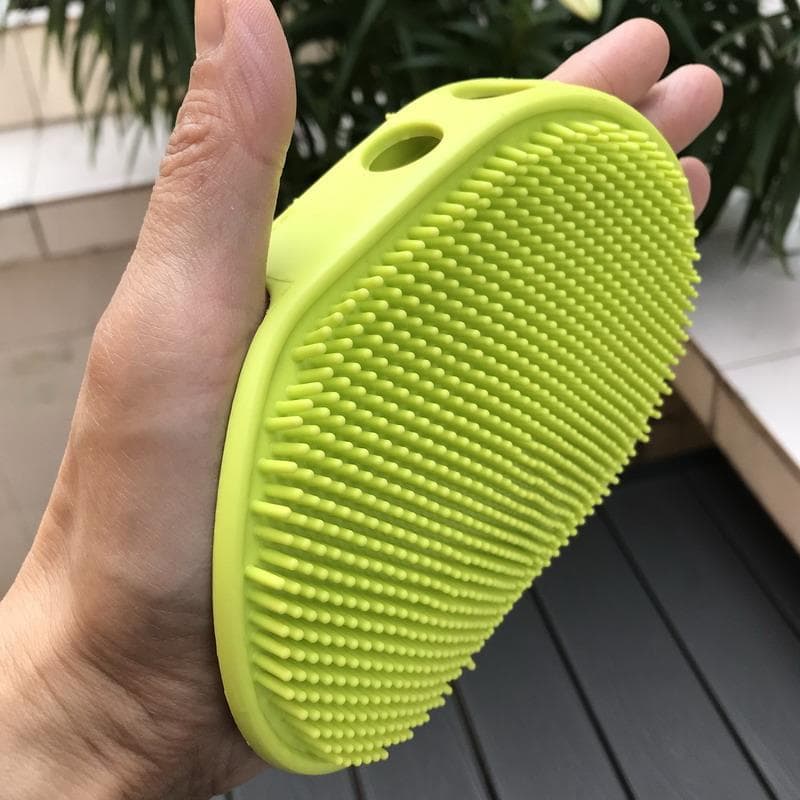 Escova de banho de mão grande para animais de estimação, escova de massagem de banho de gato de dupla utilização, escova
