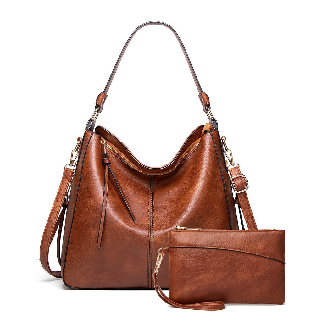 Bolsa de Designer Feminina em Couro PU Retro, Grande Capacidade