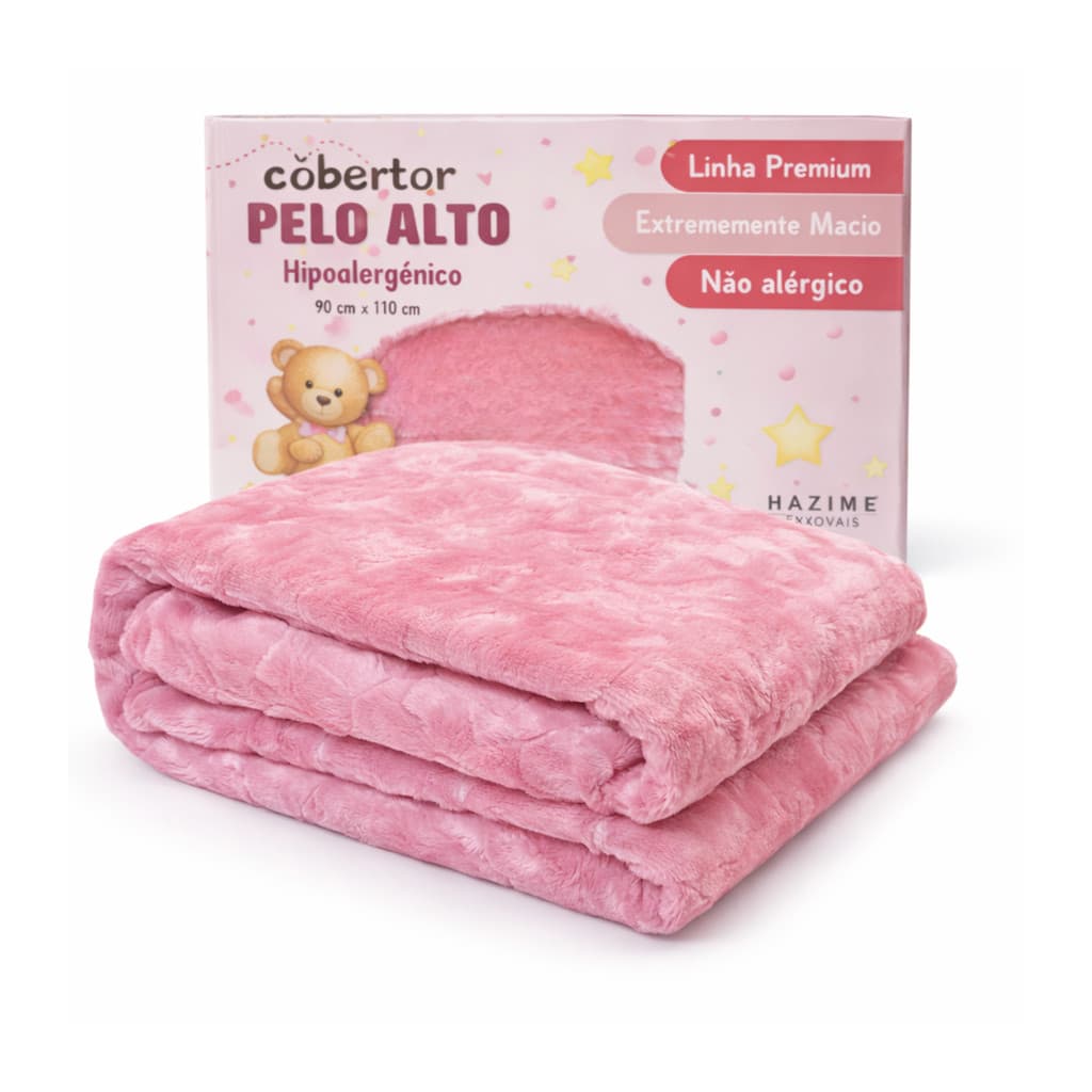 Cobertor Bebê Hazime | Rosa | 90×110 cm | Alto Relevo