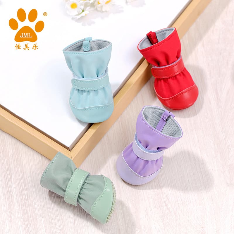 Câmera sapatos para cães Teddy pequeno cão quatro estações Bichon malha sapatos conjunto de 4 animais de estimação Pomer
