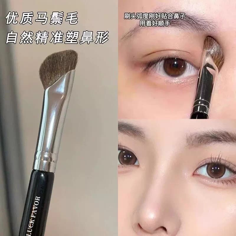 Japonês Ponyhair foice oblíqua nariz sombra escova profissional maquiagem artista contorno escova Yamane nariz asa desta