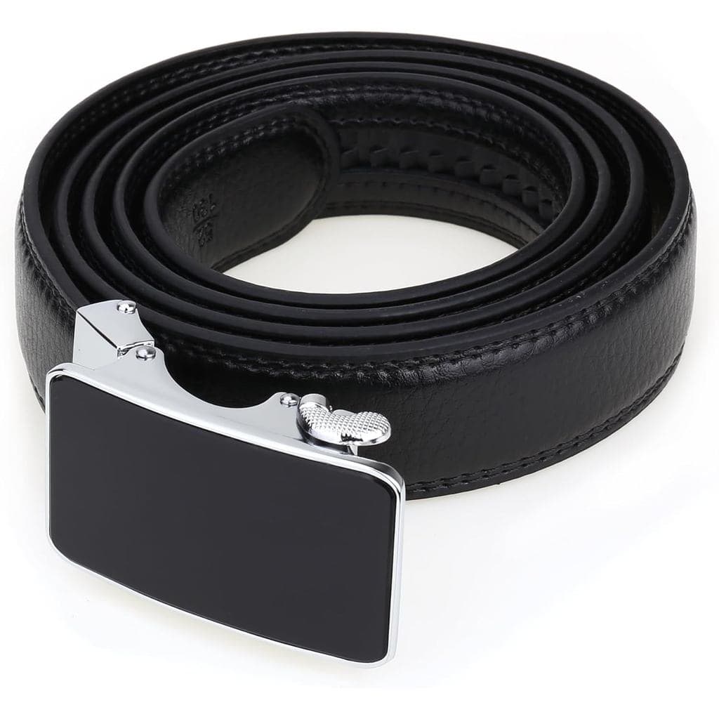 Cinto Feminino Fino e Macio com Fecho de Catraca, 1 1/4 polegadas de Couro Sintético Flexível para Jeans, Tamanho Ajustá