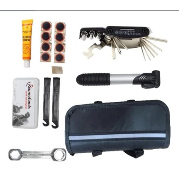 Kit Ferramentas Bike Chaves Bomba Remendo Reparo Bicicleta