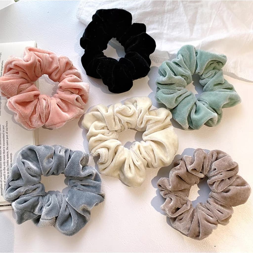 Elásticos de cabelo de veludo em cores sólidas estilo coreano, alta elasticidade, tamanho grande, elegantes e versáteis,