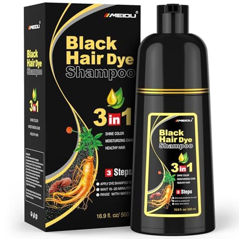 1 3 onças de Shampoo de tintura de cabelo preta) (marrom escuro) combinado adequado para cabelos brancos, tintura de cab