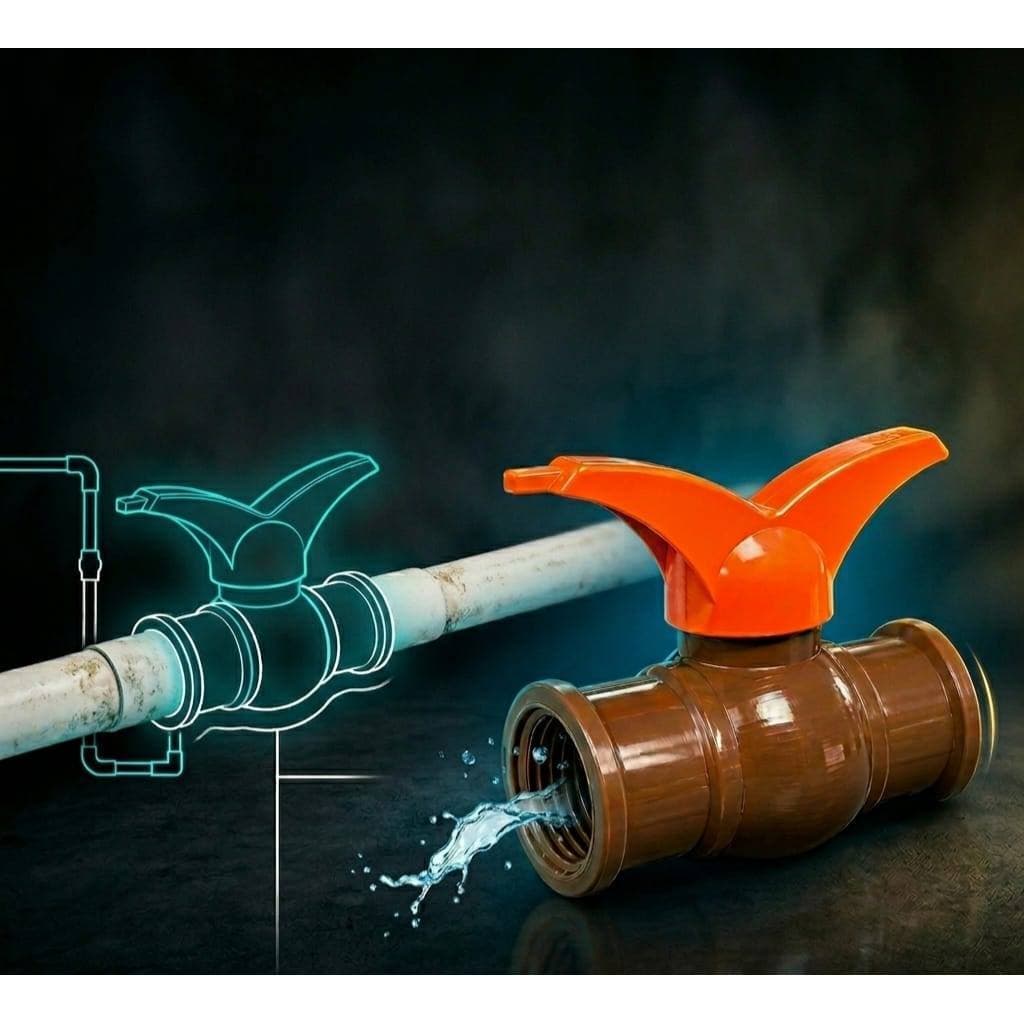 Registro de Esfera Rosca Interna, 1/2", 3/4" e 1", Marrom, Instalações Hidráulicas De Água Fria