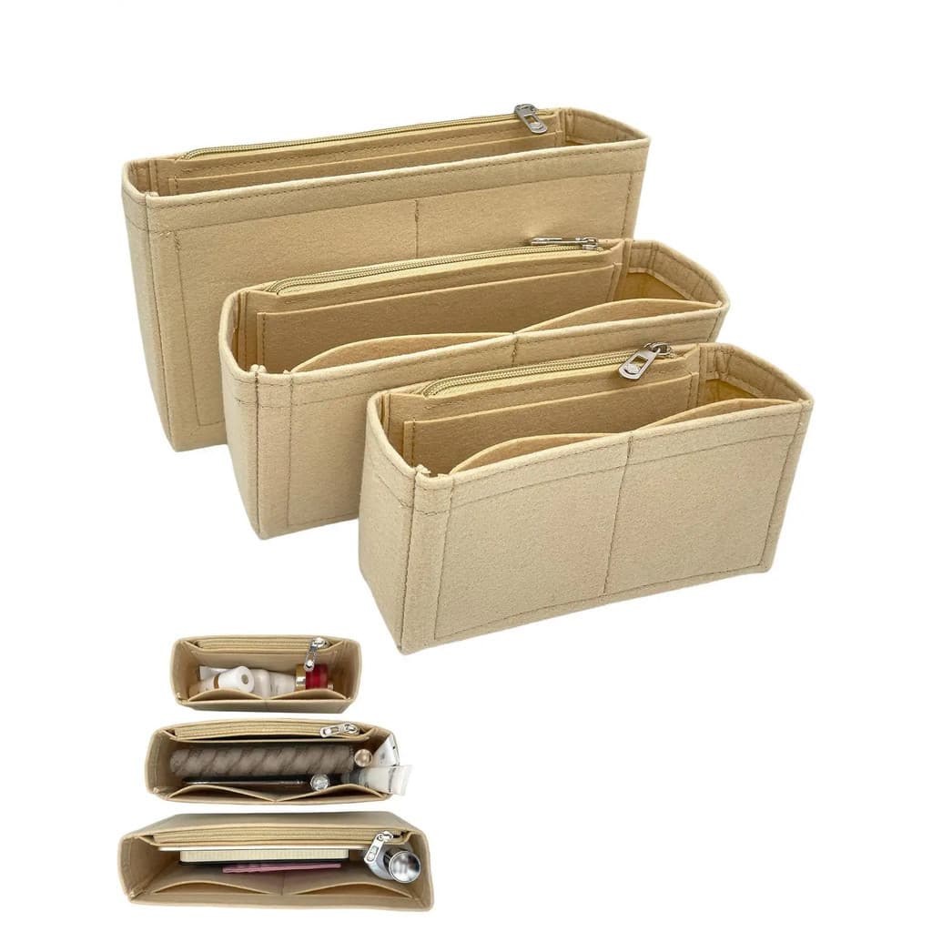 Forro de feltro Bolsa com zíper Bolsa de armazenamento multifuncional Bolsa modeladora de em Organizador de