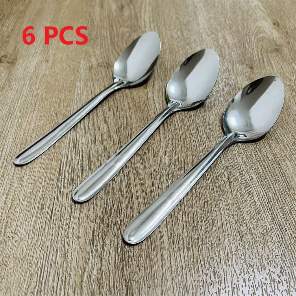 Jogo 6 Peças Colher De Mesa Aço Inox