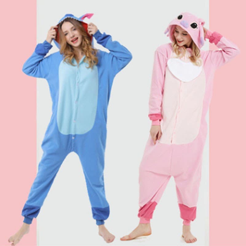 Outono E Inverno Dos Desenhos Animados Ponto Cosplay Macacão Feminino Manga Longa Solto Pijamas Com Capuz *-&