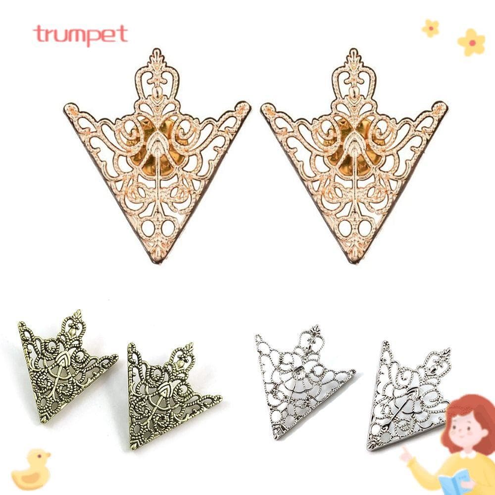 Pino De Colarinho De Camisa Triangular Trompet , Broche Vazado Vintage , Joias De Moda Requintadas
