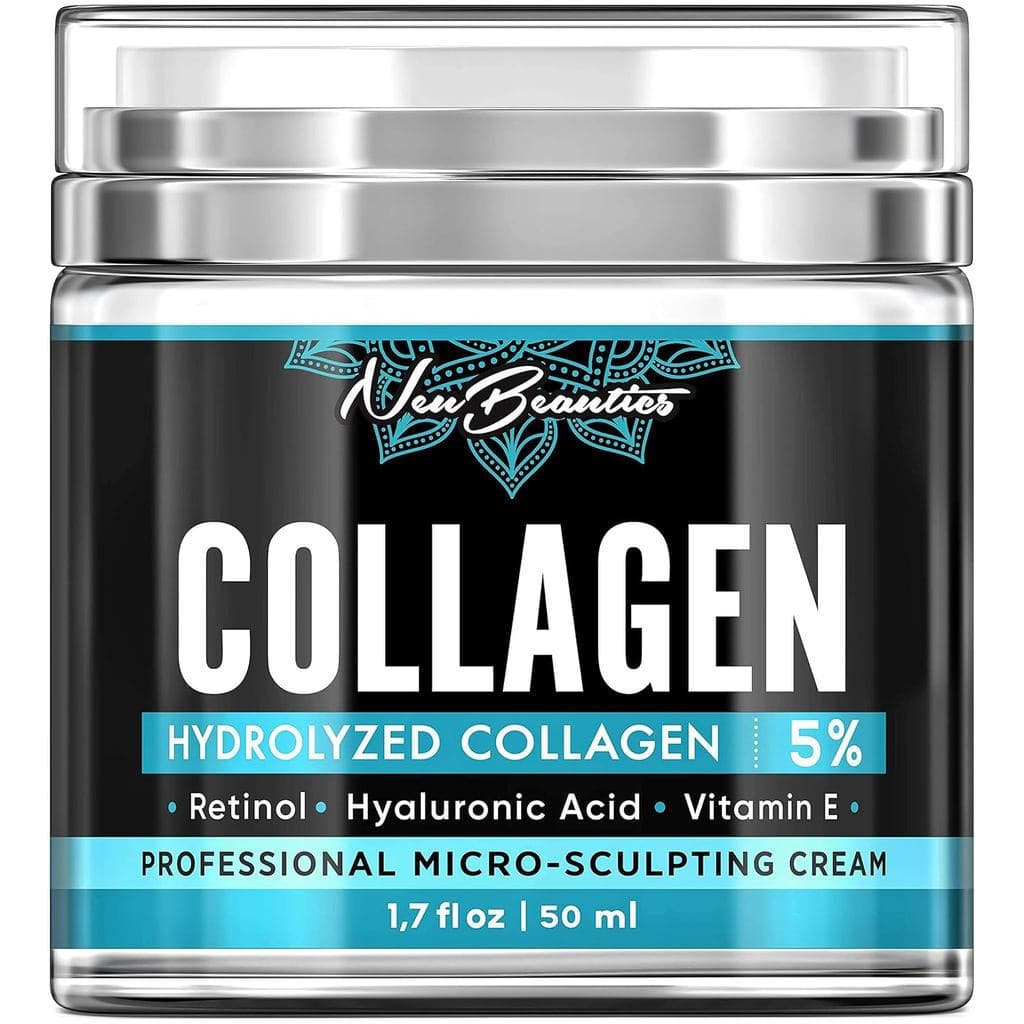 Creme de Colágeno para o Rosto - Antienvelhecimento Noturno para Mulheres, Fabricado nos EUA, com Retinol e Ácido Hialur