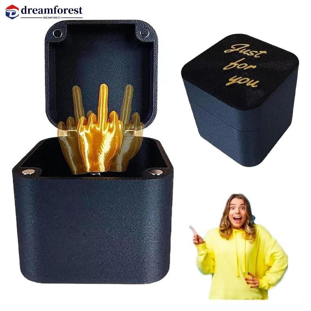 DREAMFOREST Dedo Médio InBox Criativo Engraçado Artesanato Decorativo Impressão 3D Caixas De Presente De Natal Jogo De F
