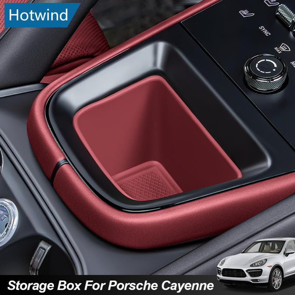 HW Silicone Console Central Do Carro Organizador Caixa De Armazenamento Acessórios Modificação Para Porsche Cayenne 2024