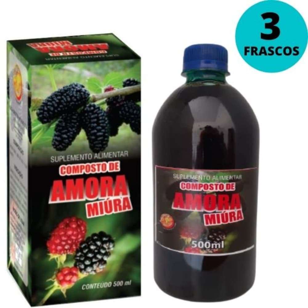 3 Amora 500ml Cada Frasco - Chá Composto Miura Suplemento Nutricional / Revenda Preço De Fabrica