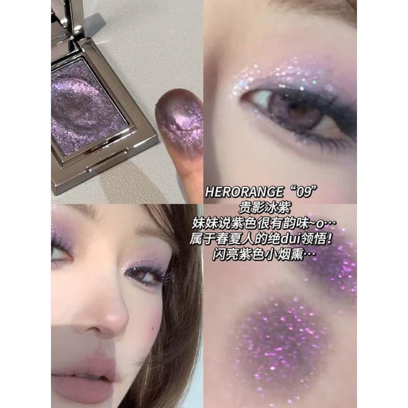 HERORANGE Monocromático Strobe Roxo Paleta de Sombras Pequeno Fumado Azul Verde Perolado Diamante Iluminando Batatas Pic