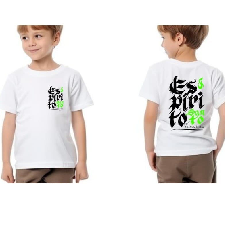 Camiseta Blusa infantil Cristã Evangelica Menino/Menina/Unissex (ESPIRITO SANTO VERDE)