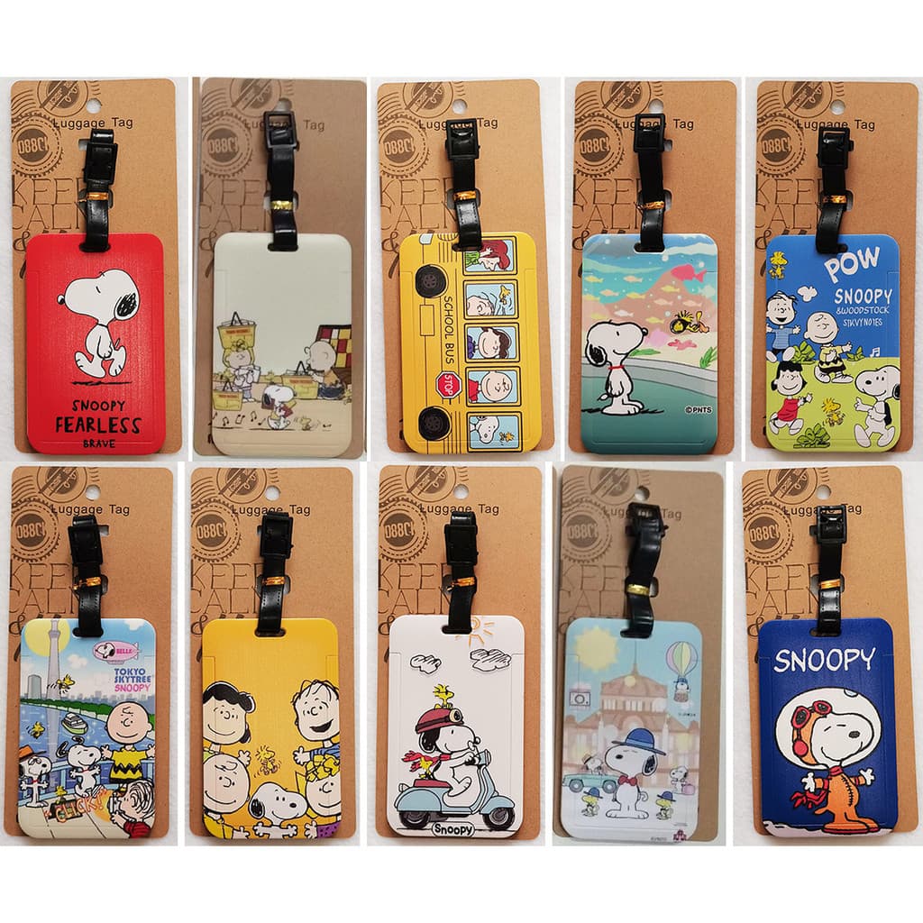 Snoopy Snoopy e Charlie Brown Filhote de Cachorro Etiqueta de Bagagem Mala de Identificação Registrada Pequena Etiqueta