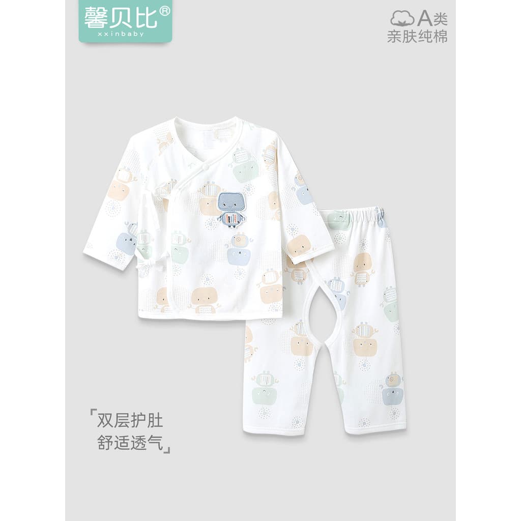 Xin Babe roupas de bebê recém-nascido puro algodão monge roupas terno verão bebê fino divisão roupas de verão roupas de