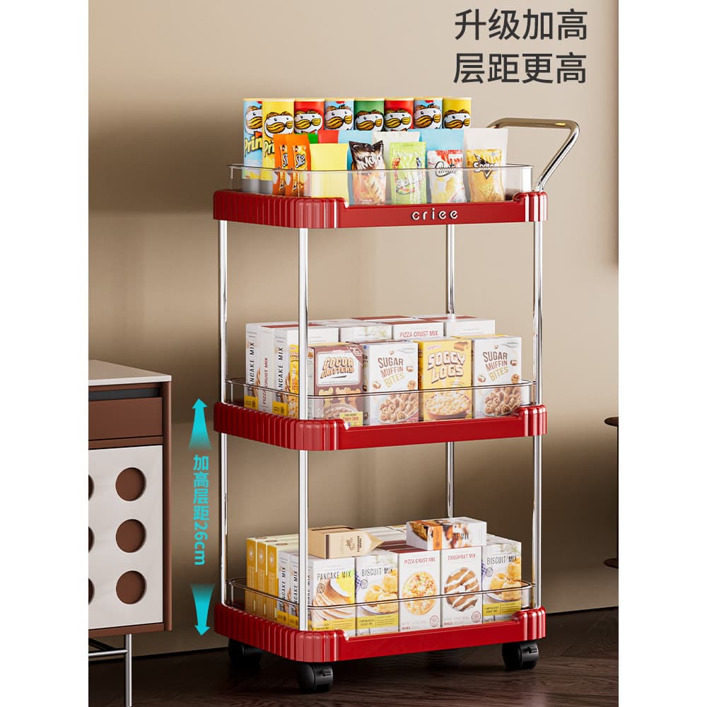 Rack de lanche móvel sala de estar sofá dormitório mesa rack de armazenamento quarto Multi-camada bonito carrinho rack