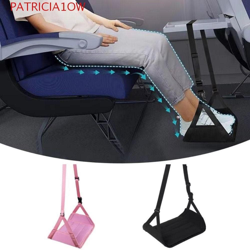 PATRICIA1OW Descanso Para Pernas De Avião , Placas De Suporte , Alça Ajustável , Rede Pés Tapete Respirável Conforto De