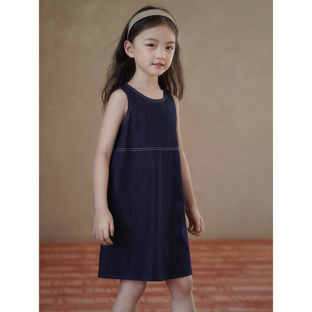 Haya roupas infantis vestido japonês Retro Denim saia meninas colete de comprimento médio saia meninas verão estilo fino