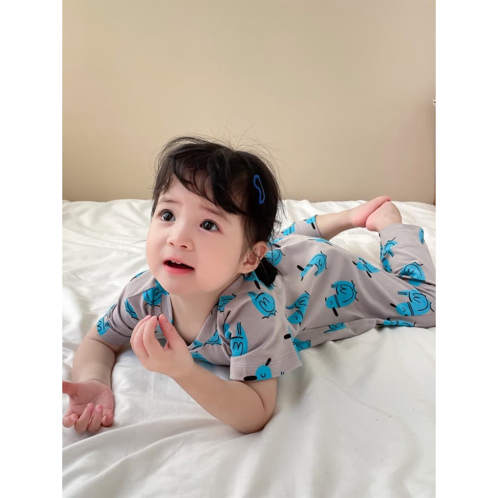 Verão de manga curta macacão bebê roupas finas macacão bebê menina estilo ocidental roupas de verão bebê menino macacão
