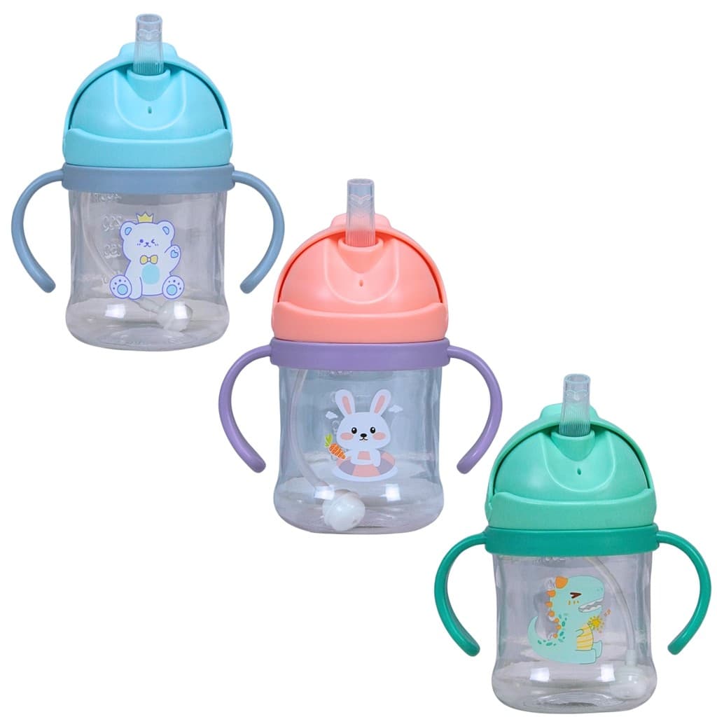 Copo Transição Infantil Para Bebes 250ml Antivazamento Canudo Silicone - Castela