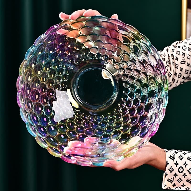 Cavalheiro prato de frutas de vidro cristal criativo moderno sala de estar prato de frutas estilo europeu cor de vidro p