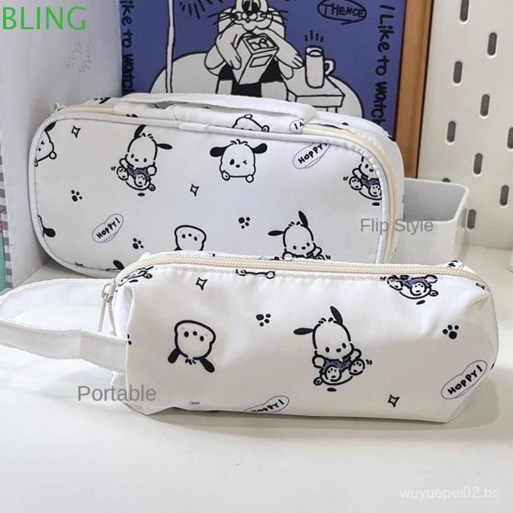 Lápis BLING , Caixa De Grande Capacidade , Bolsa Escolar Kawaii Pochacco Para Sacos De Papelaria Meninas