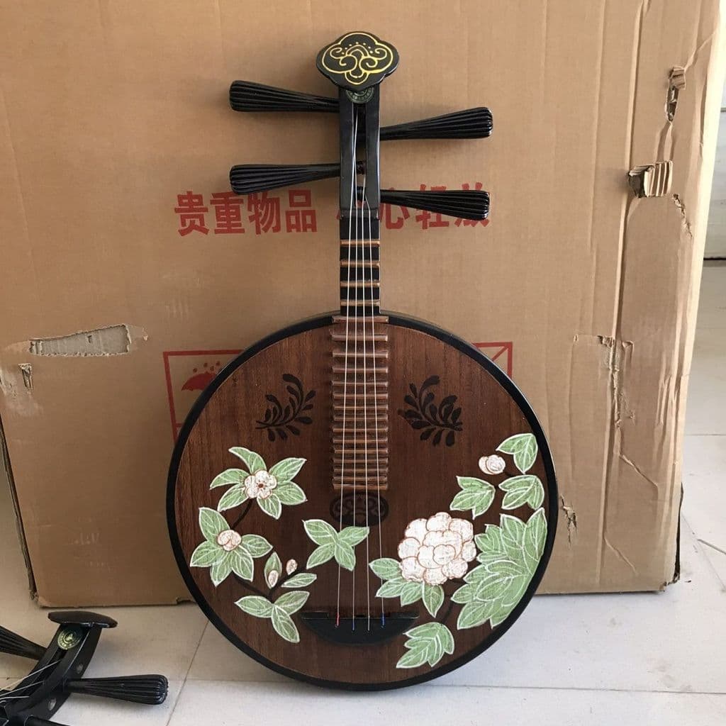 Instrumentos musicais étnicos pintados Yueqin Ópera de Pequim Pipa Desempenho antigo Instrumentos musicais étnicos Sipi