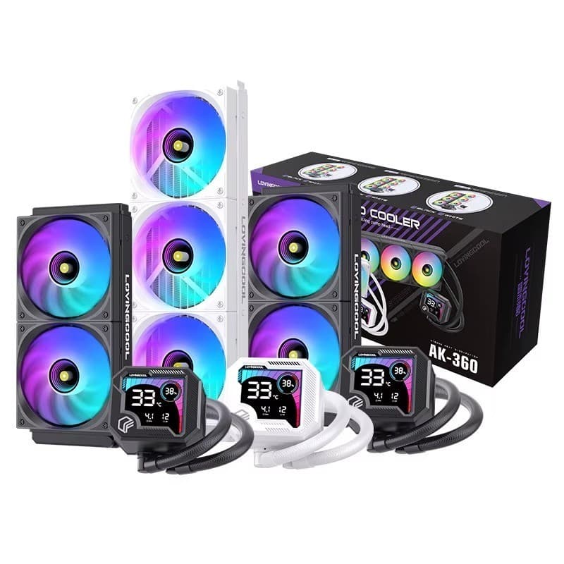 Novo Water Cooler CPU 360mm de Alto Desempenho com Tela Display e 3 Ventoinhas
