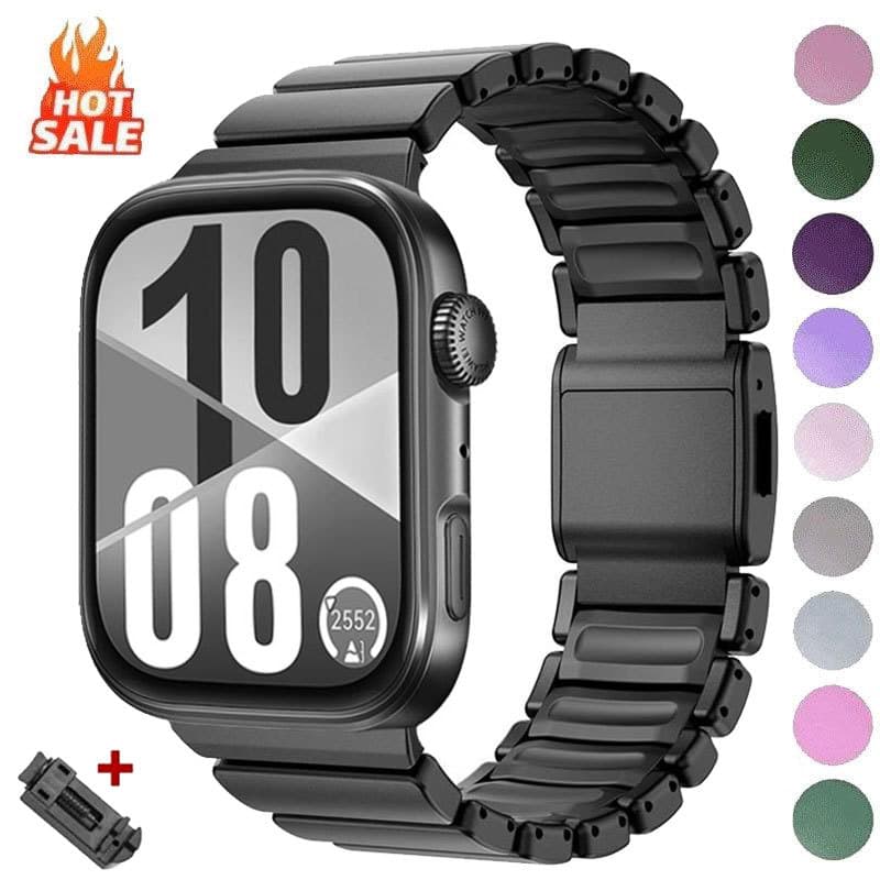 Pulseira De Borracha Fluorada De Titânio Para Huawei Watch Fit 3 4 5 Magnética 4Pro 5Pro De Luxo