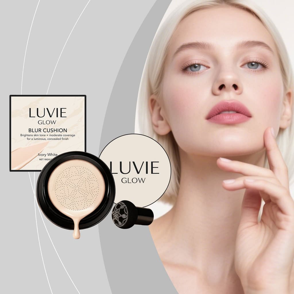 Creme de almofada impecável iluminador AMZ (branco marfim) Série multicolorida Corretivo natural iluminador Hidratante l