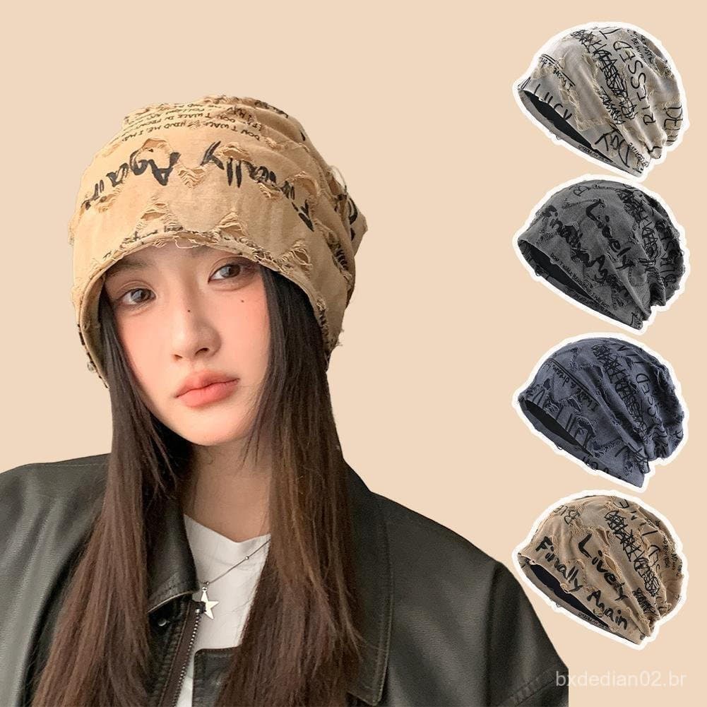 Gorro Bandana De Cabeça Grande Para Mulheres – Outono Americano Doce E Legal Moda Versátil Clima Frio J0k6