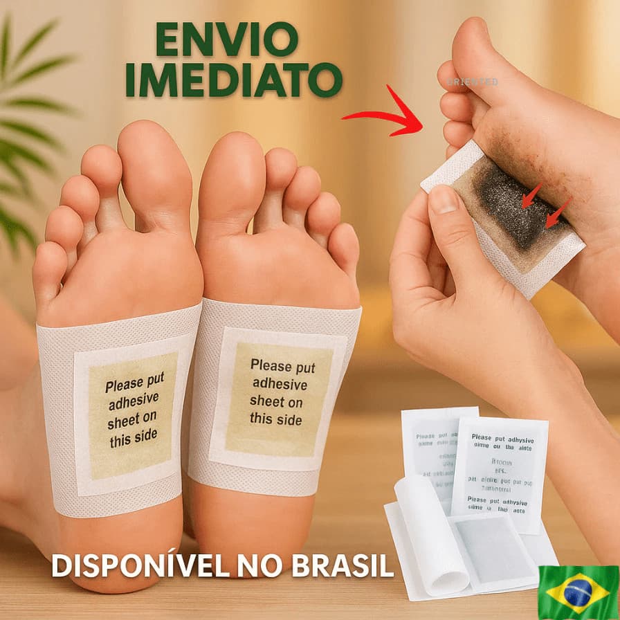 Kit Adesivo Relaxante Para Pés Reduz Inchaço e Remove Impurezas
