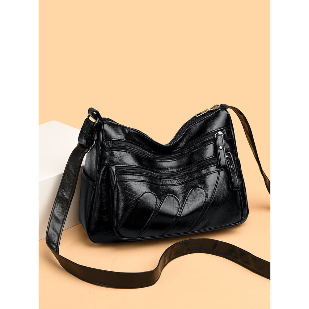 Multi-camada de couro macio bolsa de ombro grande capacidade textura de couro genuíno saco 2026 novo estilo saco do mens