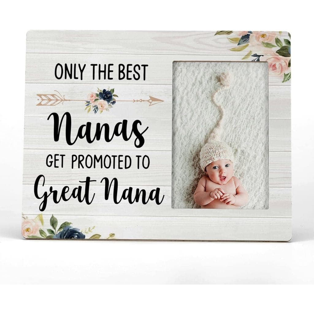 FONDCANYON Only The Best Nanas Get Promoted To Great Nana Picture Photo Frame, Great Nana Grandmother Pregnancy Announce