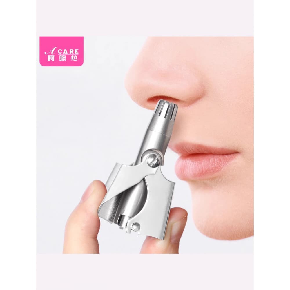 Aparador de pêlos do nariz A1pq801-Limpador de narinas de aço inoxidável masculino Manual nariz cabelo masculino Univers