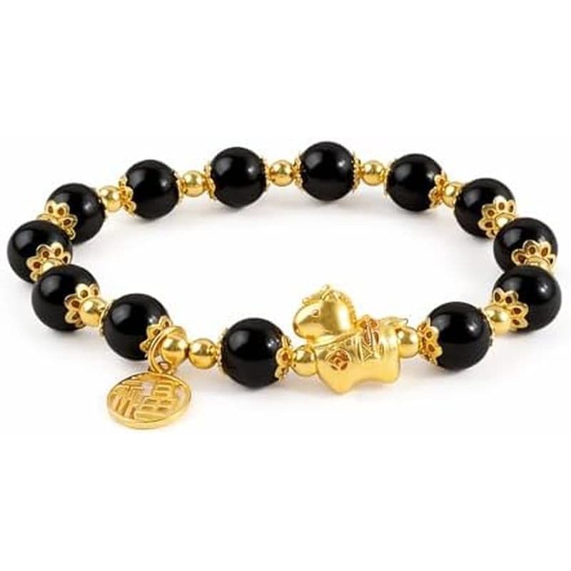 Conjunto De Pulseira De Cavalo De Ano Novo 2026 Para Mulheres , 2 Peças Vermelhas & amp ; Verde Frisado Riqueza Boa Sort