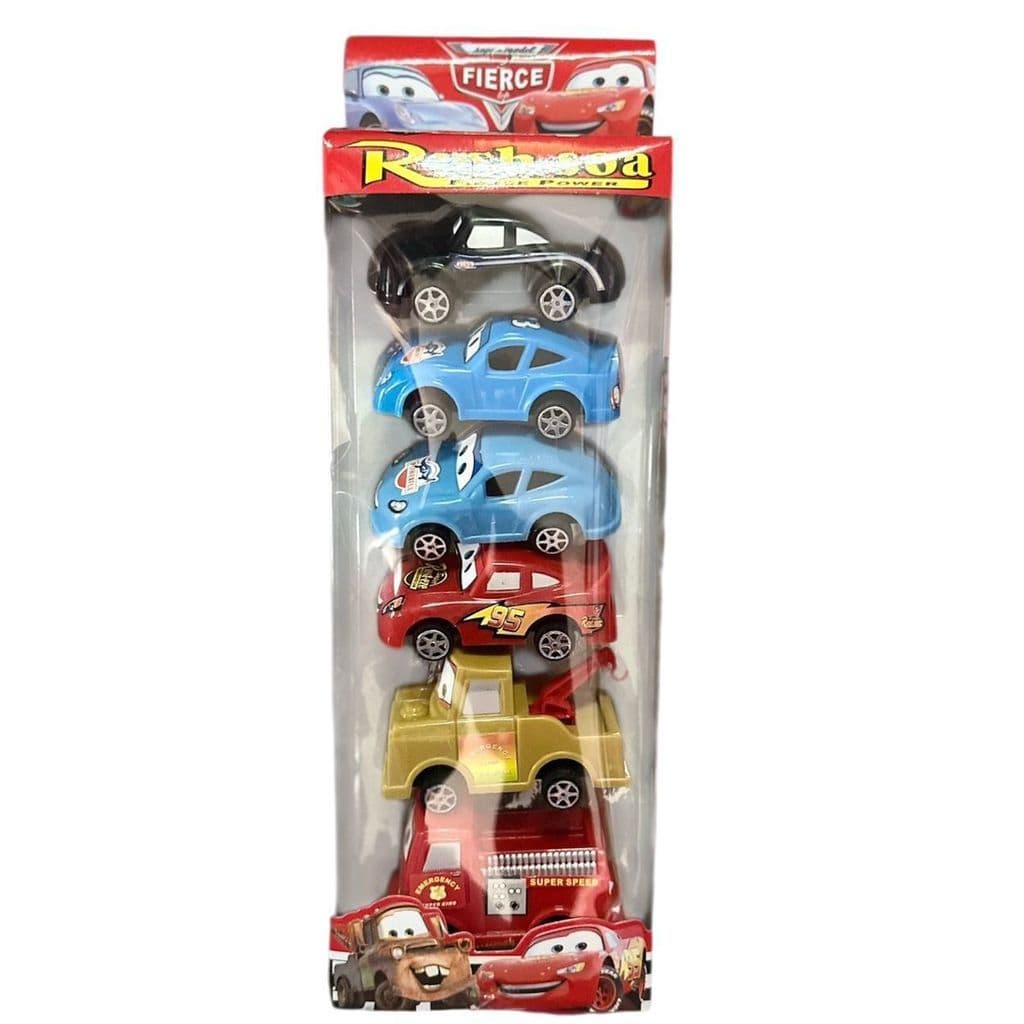 Kit 6 Carrinhos Carros Relâmpago McQueen Miniatura Infantil Coleção para brincar e se divertir