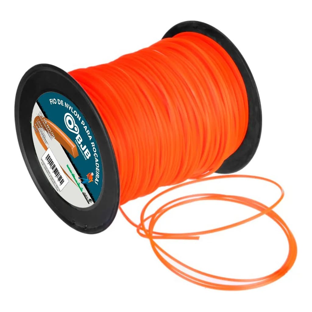 Bobina Fio Nylon Roçadeira 3mm Quadrado 2kg Resistente - BJB equipamentos