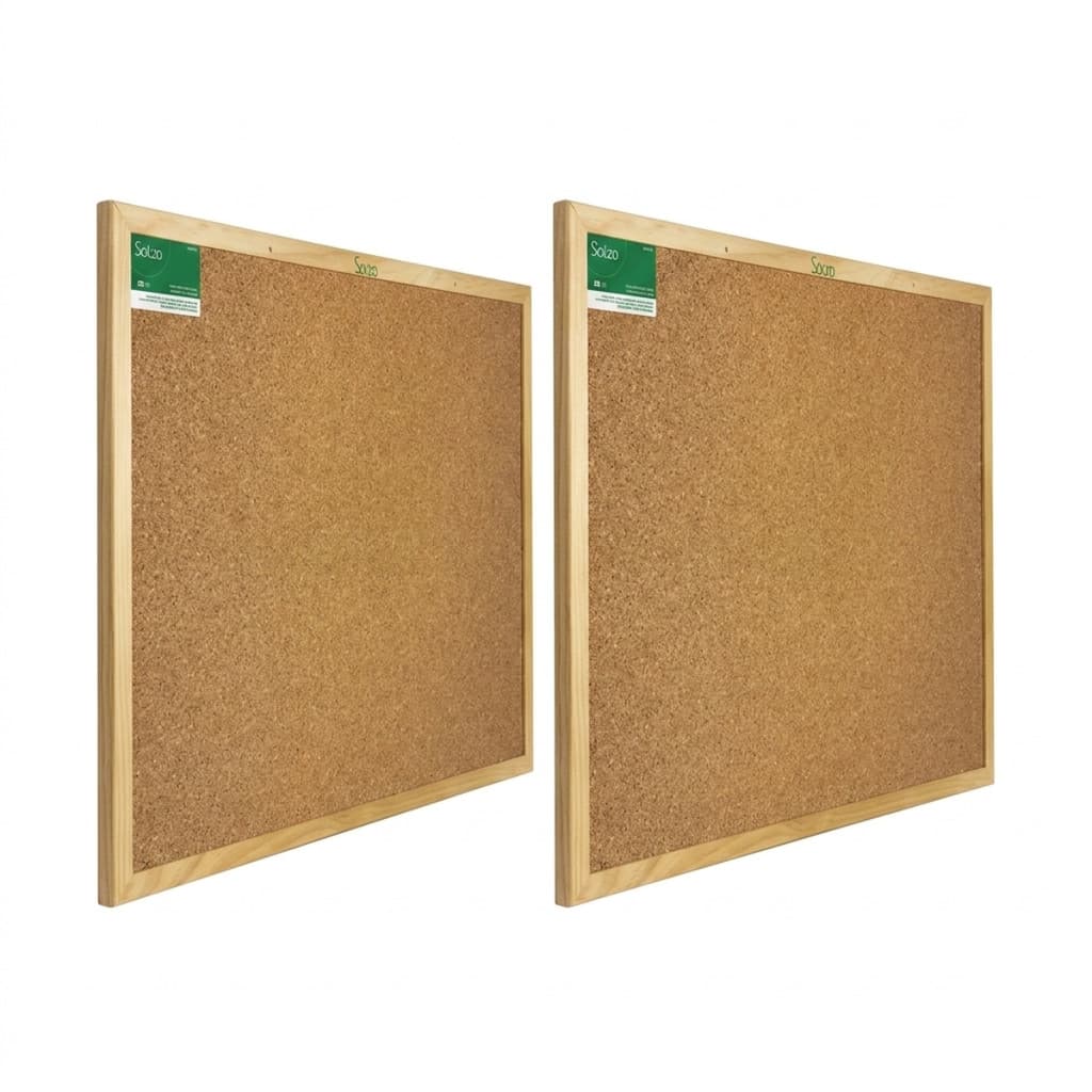 kit 2 Quadro Lousa Cortiça 80x60 cm Moldura Madeira Avisos Recados Home Premium Qualidade